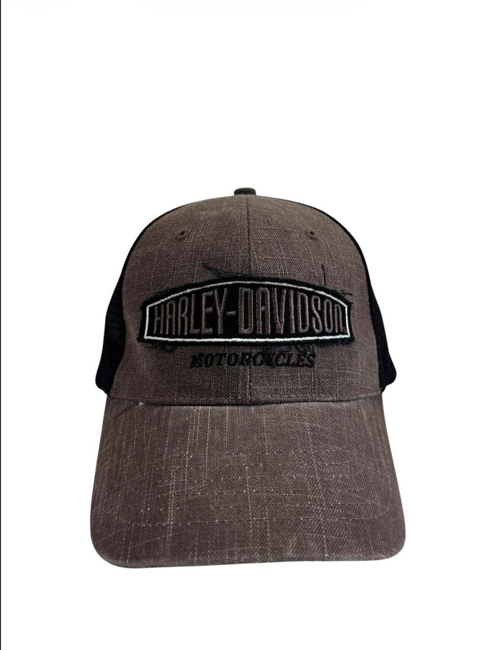 Harley-Davidson Motorcycles Brown and Black Mesh Snapback Hat